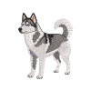 Siberian Husky Dog Portrait Embroidery Design