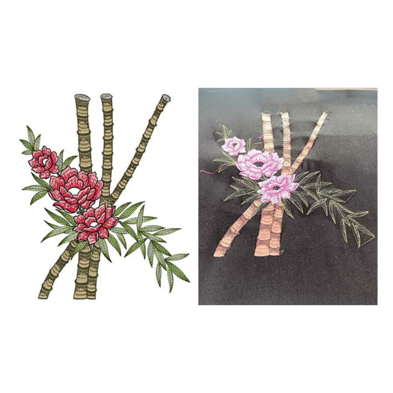 Simulation Flowers Embroidery Design 21584