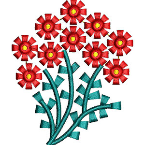 Small Embroidery Butti For Blouse Colorful Flowers Vertical Embroidery Pattern