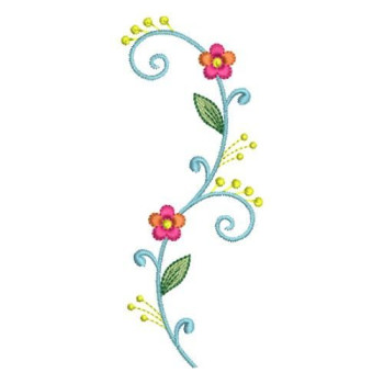 Small Floral Swirl Border Embroidery Design