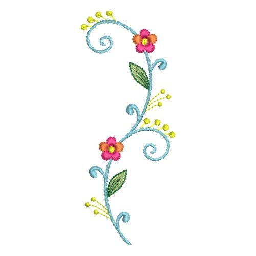 Small Floral Swirl Border Embroidery Design