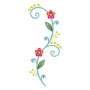 Small Floral Swirl Border Embroidery Design