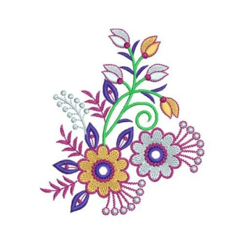 Small Zinnia Blooms Embroidery Design
