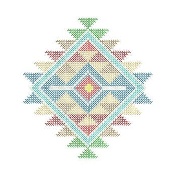 Southwest Rainbow Sunburst Embroidery Design