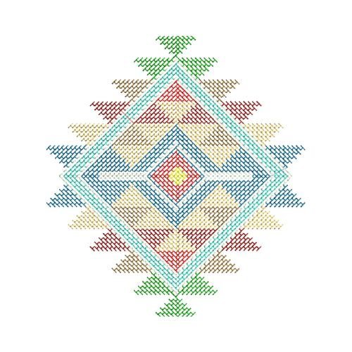 Southwest Rainbow Sunburst Embroidery Design
