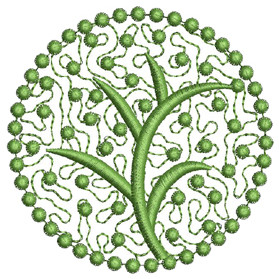 Tree In Circle Embroidery Designs