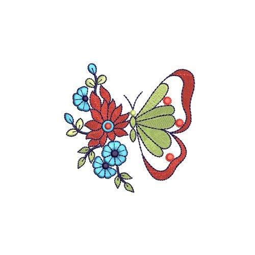 Vibrant Folk Art Dragonfly Machine Embroidery Design