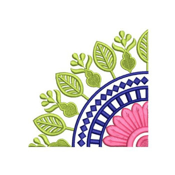 Vibrant Geometric Folk Corner Embroidery Design