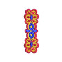 Vibrant Geometric Knotwork Vertical Border Embroidery Design