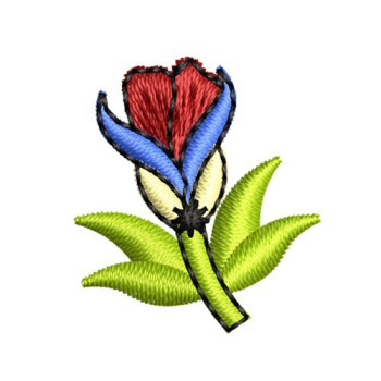 Vibrant Stylized Tulip Flower Motif Embroidery Design