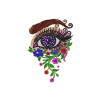 Vibrant Surrealist Floral Eye Embroidery Design