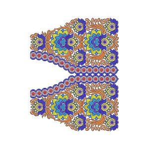 Floral Embroidery Blouse Design 1033