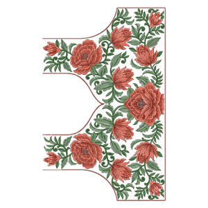 Shaded Tulip Embroidery Blouse Design 10947