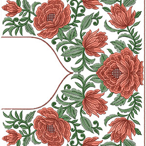 Shaded Tulip Embroidery Blouse Design 10947