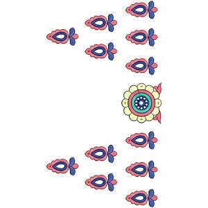 Center Patch Front Back Embroidery Blouse Design