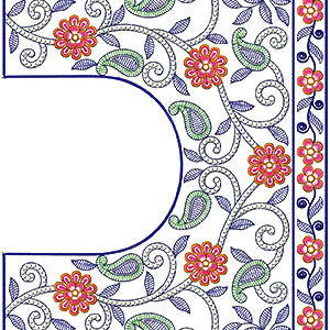 Designer Work Blouse Embroidery Design 17046
