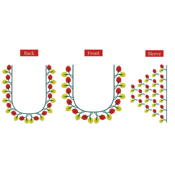 Beautiful Leaf Blouse Embroidery Design