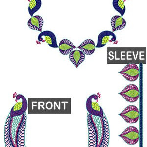 Amazing Peacock Style Blouse Embroidery Design 22552