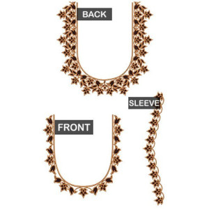 Egyptian Traditional Blouse Embroidery Design 22592