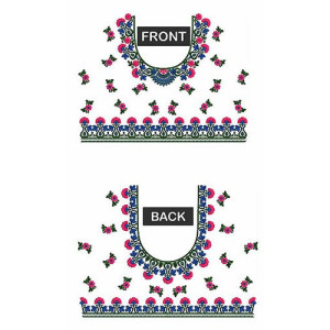 Front And Back For Blouse In Embroidery Design 23841