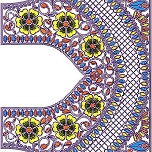Kuwait Women Folklore | Designer Dress Embroidery Design