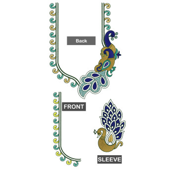 Peacock Embroidery Designs For Blouse 21296