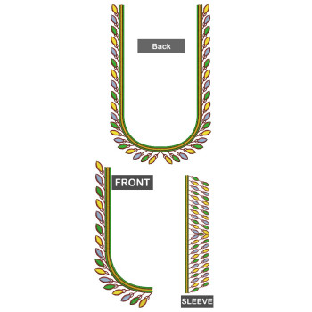 Beautiful Leaf Blouse Embroidery Design 26129