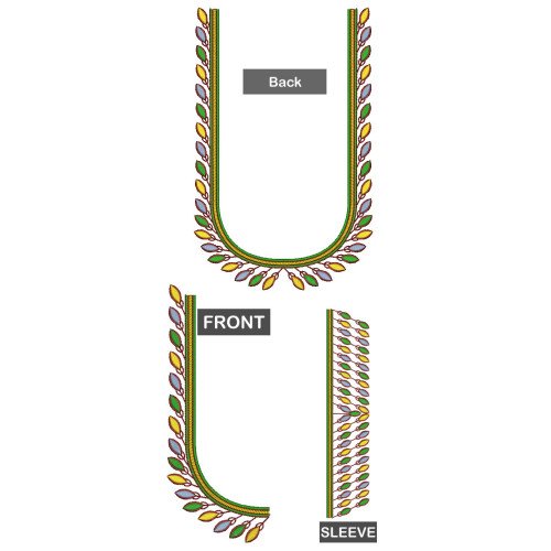 Beautiful Leaf Blouse Embroidery Design 26129