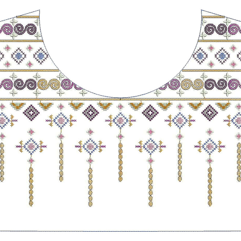 Blouse Cross Stitch Embroidery Design