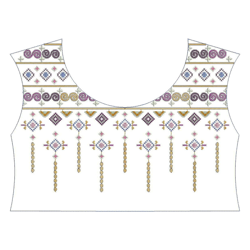Blouse Cross Stitch Embroidery Design