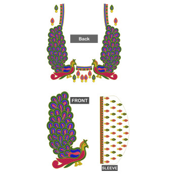 Elegant peacock Sequins Work Embroidery Design 21307