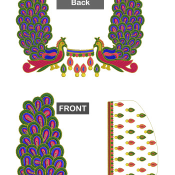 Elegant peacock Sequins Work Embroidery Design 21307