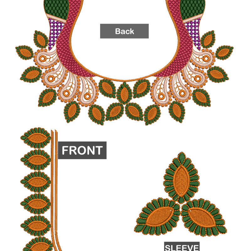 Latest Peacock Embroidery Design 21294