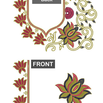 Lotus Embroidery Designs For Blouse 21297