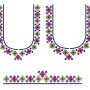 Folk Floral U-Neck Machine Embroidery Design