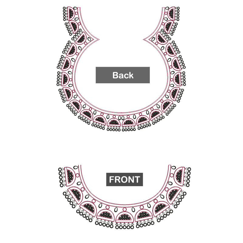 Sleeveless Blouse Embroidery Design 21308