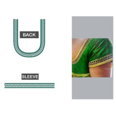 Back And Sleeve For Blouse In Embroidery Design 23637