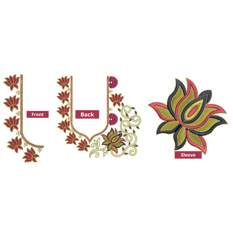 Lotus Embroidery Designs For Blouse 26340