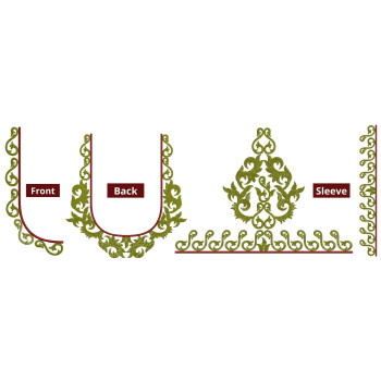 Elegant Arabic Floral Neck Set Embroidery Design