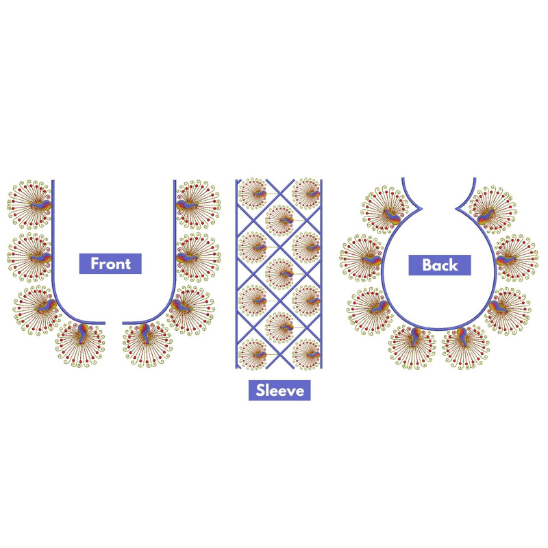 Raound Shape Peacock Blouse Design 26349