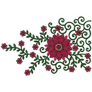 Border Embroidery Designs For Chiffon Silk Clothing 14614