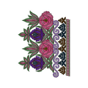 Velvet Lace Border Embroidery Design 14694