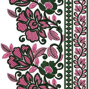 Border Embroidery Patterns With Great Color Combination 15143