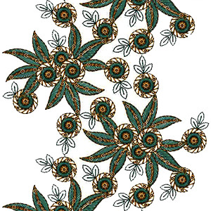 Goergette Heavy Embroidery Border Design 15588