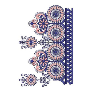 Pretty Embroidery Fabric Border Design  16597
