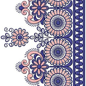 Pretty Embroidery Fabric Border Design  16597