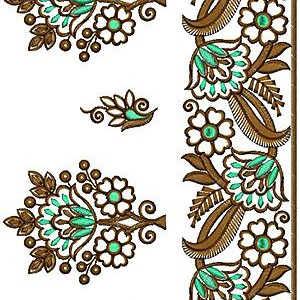 Bahrain Kuwait Dress Embroidery Design 17067