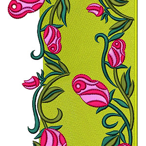 Window Curtain Border Embroidery Design 17241