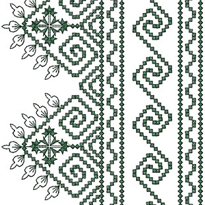 Casual Boho Dress Embroidery Border Design