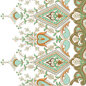 Kuwait Zal Border Embroidery Design